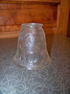 Antique Embossed Glass Gas Oil Kerosene Lamp Shade Globe