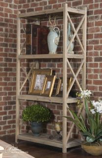 Stratford Reclaimed Wood Etagere Eco Friendly Bookcase Storage Display 
