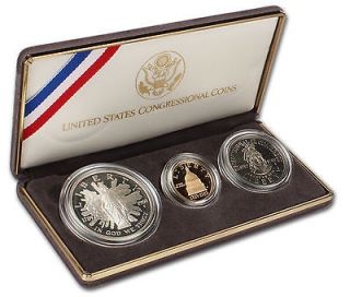 1989 US Congressional 3 Coin Commemorative Proof Set