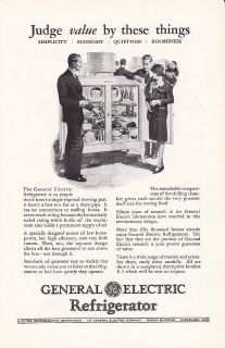 1928 GE GENERAL ELECTRIC REFRIGERATOR Vintage Print Ad
