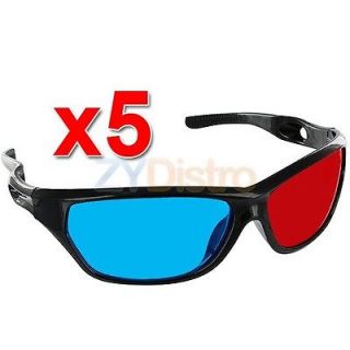 Pack Black Frame Red Blue 3D Glasses For Dimensional Anaglyph Movie 