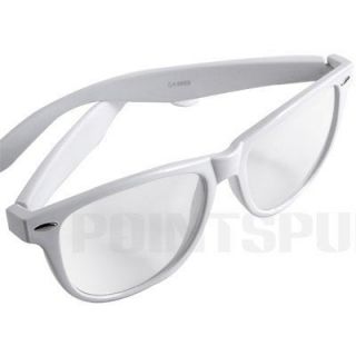 White Plastic Frame Lady Eyeglasses Glasses Clear Lens