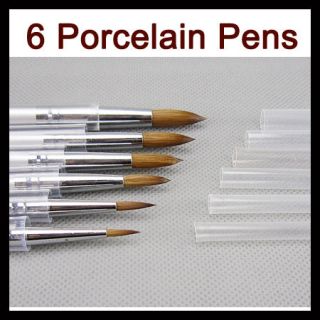 6pcs New Dental Lab Porcelain Ceramic Ermine Brush Pen Set