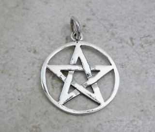 LARGE STERLING SILVER WICCA PENTACLE PENDANT .925
