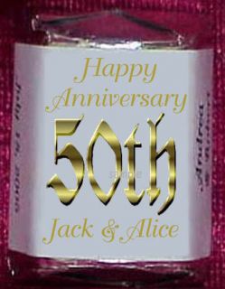 50th Golden ANNIVERSARY Party Personalized Candy Wrappers Favors