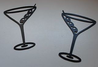 Martini Glasses Metal Wall Art Decor Set of 2