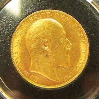   1908 British FULL Sovereign   .2354 Troy Ounce GOLD      Great Coin