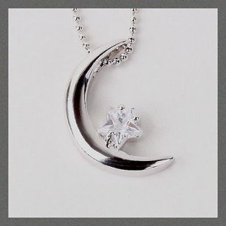 Crescent moon and star cubic necklace CE 013