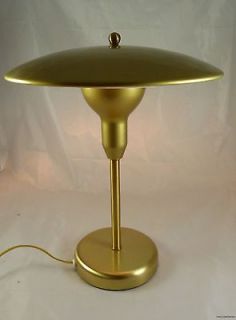   Gold Atomic Spaceship Space Dome Mushroom Retro Table Metal Lamp