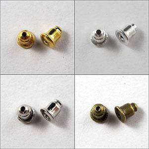50 Ear Post Bullet Plug Back Earring Stopper Gold,Silver,Bronze,Dull 