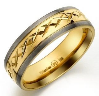  Gold Plated Titanium Two Colors Men Women Engagement Ring Size 12