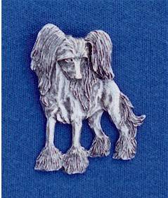 Chinese Crested Hairless pewter pin #22G Dog Jewelry