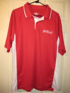 Charles River Budweiser Bud Light Red Polo Golf Shirt Size XL NWOT
