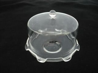 50 mm. Glass Cake Stand with Domed Top Dollhouse Miniatures Supply 