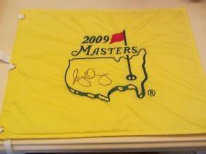 RORY MCILROY SIGNED SWEET SPOT 2009 AUGUST MASTERS FLAG W/COA
