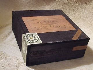 KRISTOFF ORIGINAL ROBUSTO, Rough Black Stained Spanish Cedar Cigar Box