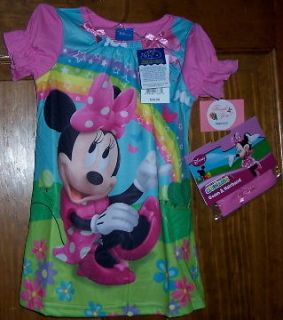 Disney Mickey Mouse Clubhouse Minnie Night Gown Hair Band 2 Pc Set 