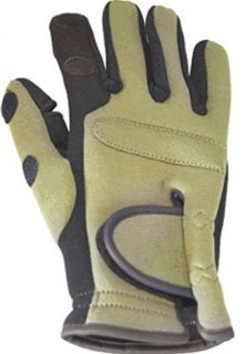 Shooting Gloves Green / Black Neoprene Fingerless Flap
