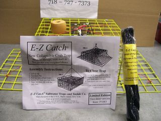 Catch *Patent Folding Crab Pot Trap w/ Rope & Buoy *Limited Yellow 