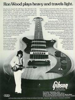 1978 GIBSON S 1 RON WOOD ROLLING STONES GUITAR PHOTO PRINT AD