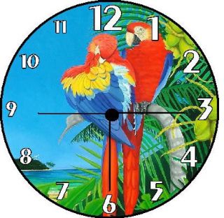 Parrot birds Macaw Wall decor Clock