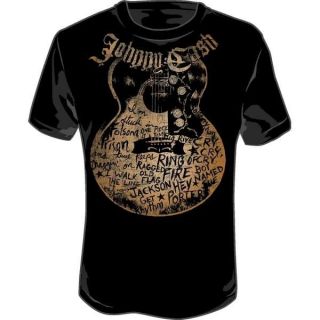 New Johnny Cash Guitar Song titles Men adult Soft T shirt tee top S M 