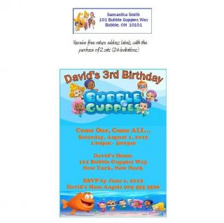 12 BUBBLE GUPPIES FISH SEA CUSTOM PERSONALIZED BIRTHDAY PARTY SHOWER 
