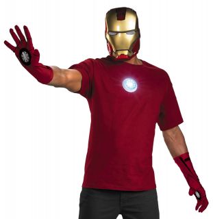 Adult Iron Man Instant Halloween Costume Mask Gloves Kit