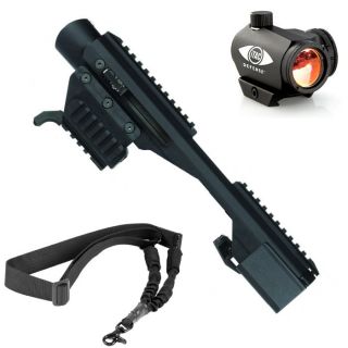 iTAC ACP Universal Rail Pistol to Carbine Adapter W/ Sling & Mini Red 