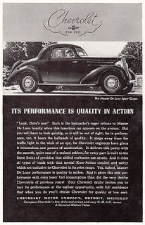1935 Chevrolet Master De Luxe Sport Coupe, Print Ad
