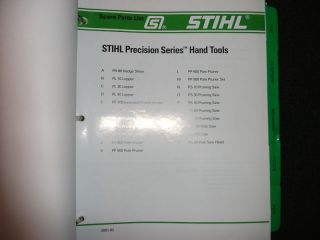 Stihl precision hand tools parts list manual