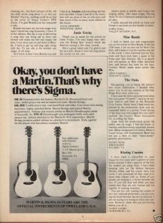 MARTIN & SIGMA GUITARS    1979 Magazine Print Ad  N