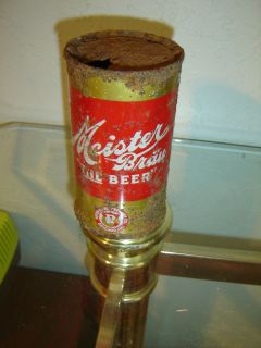   Rusty Gold Meister Brau IRTP O/I Keglined Empty Flat Top Beer Can