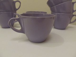   50s mid century purple melmac Royalon 8 piece cup plastic dishes set