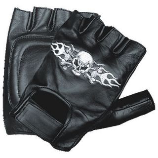 fingerless leather motorcycle gloves in  Motors