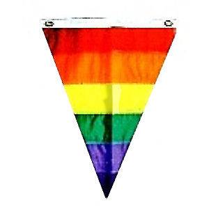 12 X 18 Rainbow Pennant Nylon Flag Show Your Pride