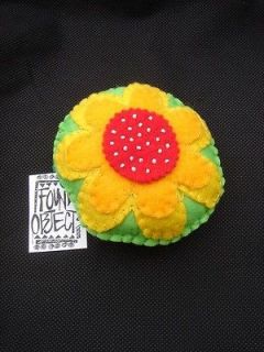Yellow Flower HANDMADE pin cushion Sew Sewing craft