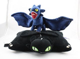 2x How To Train Your Dragon Toothless Night Fury Plush Doll & Pillow 