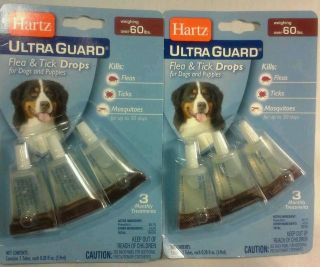 HARTZ ULTRA GUARD Flea & Tick DROPS for dogs/puppies OVER 60 lbs 3 