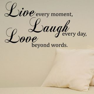 Live Laugh Love Quote Wall Stickers Wall Decals Self Adhesive Sticker