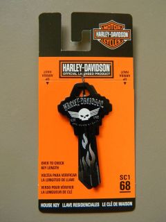 Schlage Harley Davidson Key Blank   Grey Skull