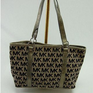 MICHAEL KORS Summer Tote MK Logo Jacquard Tote Handbag Purse O12