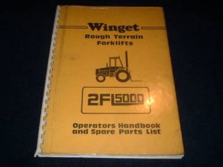 Handbook & Parts Winget Rough Terrain Forklift 2FL5000