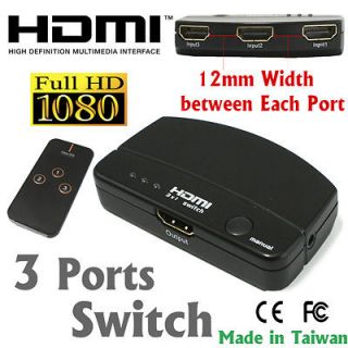 Ports HDMI 1.3/1.4 Switch Box Splitter w 3D Support