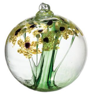 Kitras   Hand Blown Glass Ornament   BLOSSOM   THANKS   2.75 Ball 