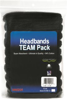 Unique Sports Cotton Team Headbands, Sweatbands, Basketball 12 Pack