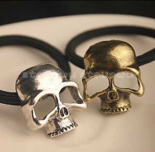 Punk Skull Head Skeleton PonyTail Holder Organiser Elastic Tie Rope 
