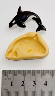 KILLER WHALE ORCA PUSH MOULD Sugarcraft RESIN CLAY CANDY FOOD Safe 