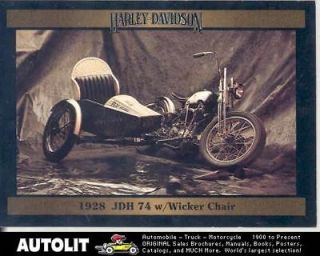 1928 Harley Davidson JDH74 Wicker Chair Motorcycle Card
