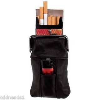   Leather Cigarette Case Bag Purse W/ Lighter Holder Stocking Stuffer